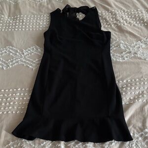 Karl Lagerfeld Classic Black Dress with Chiffon Back Bow Detail